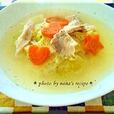 白菜と豚バラのあったか生姜スープ